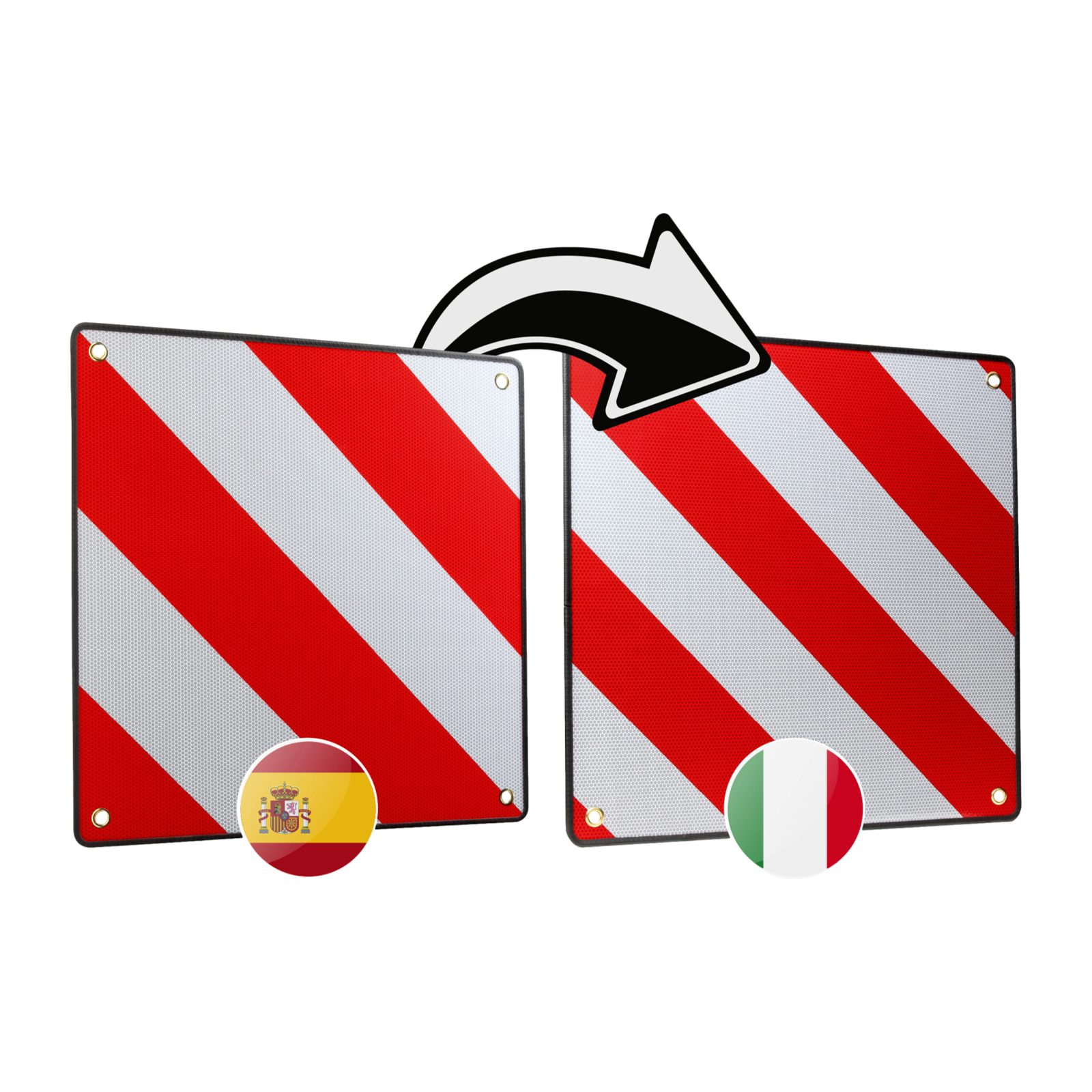 Calima - Warntafel 2 in 1 für Spanien und Italien Aluminium Pannenhilfe
