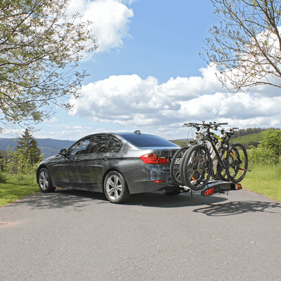 Fahrradträger Aluminium für Anhängerdeichsel - für 2 Fahrräder Montage auf  der Anhängerdeichsel Nutzlast: 35 kg bei Rameder